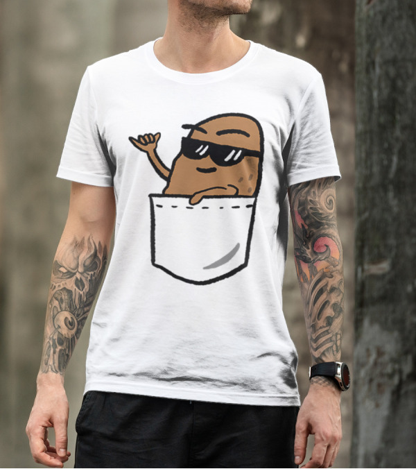 Awesome Hang Loose Potato Shaka In Pocket T-Shirt
