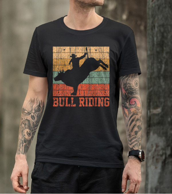 Bull Riding Vintage Rodeo Western Country Retro Cowboy T-Shirt