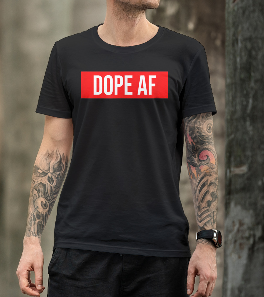 Dope AF Bold Red Rectangle T-Shirt