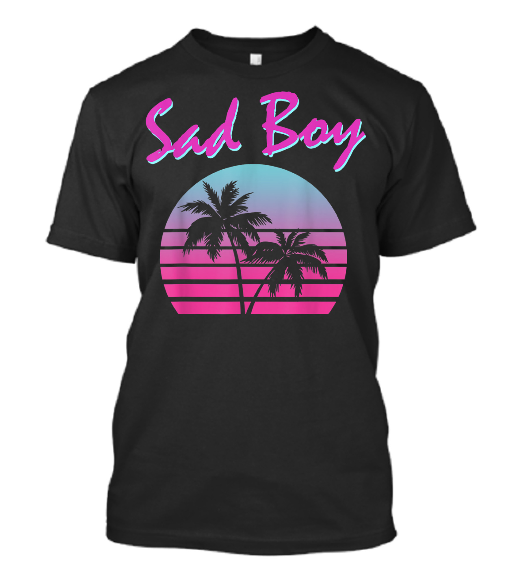 Sad Boy Aesthetic Vaporwave 90s 80s Palm Trees Sunset T-Shirt