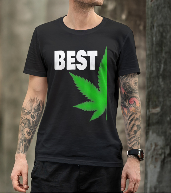 Couple Matching Best Buds BFF Marijuana Leaf Best T-Shirt