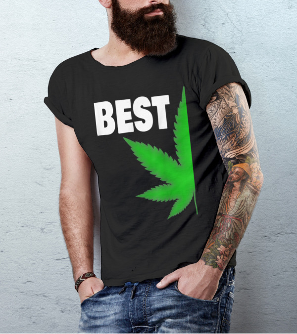 Couple Matching Best Buds BFF Marijuana Leaf Best T-Shirt