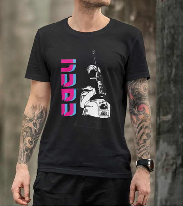 FLCL Fooly Cooly Vespa Rider With Guitar 2003 T-Shirt