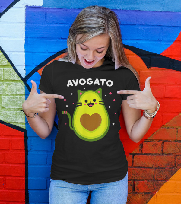 Avogato Cat Avocado Lover Cute Cat Avogato T-Shirt