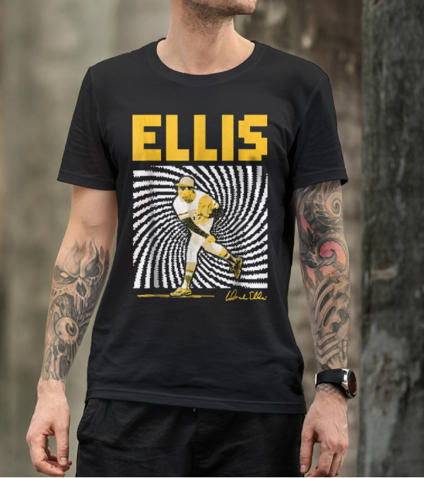 Dock Ellis Signature 8 Bit Spiral Pitching Image T-Shirt