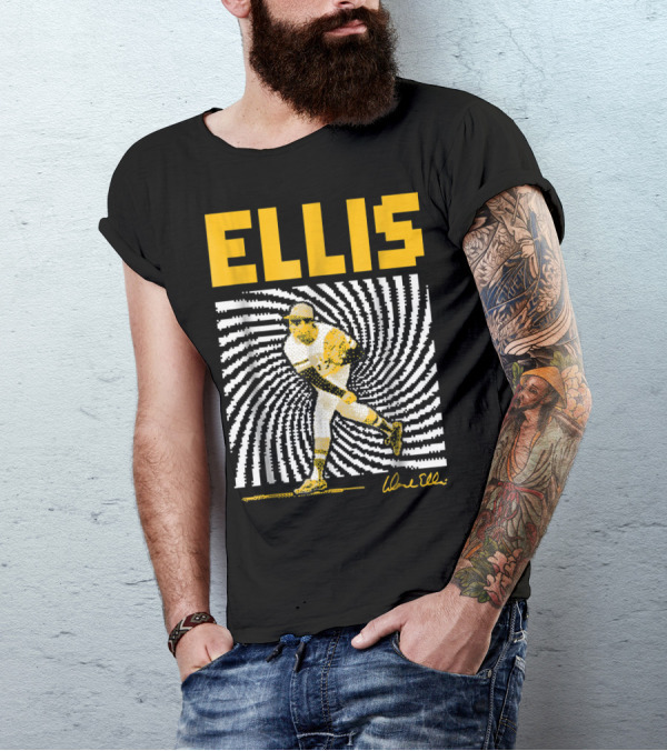 Dock Ellis Signature 8 Bit Spiral Pitching Image T-Shirt