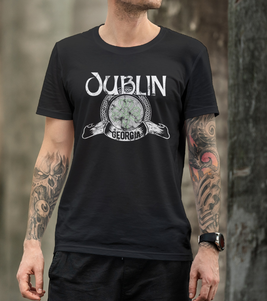 Dublin Georgia Shamrock Vintage Celtic T-Shirt