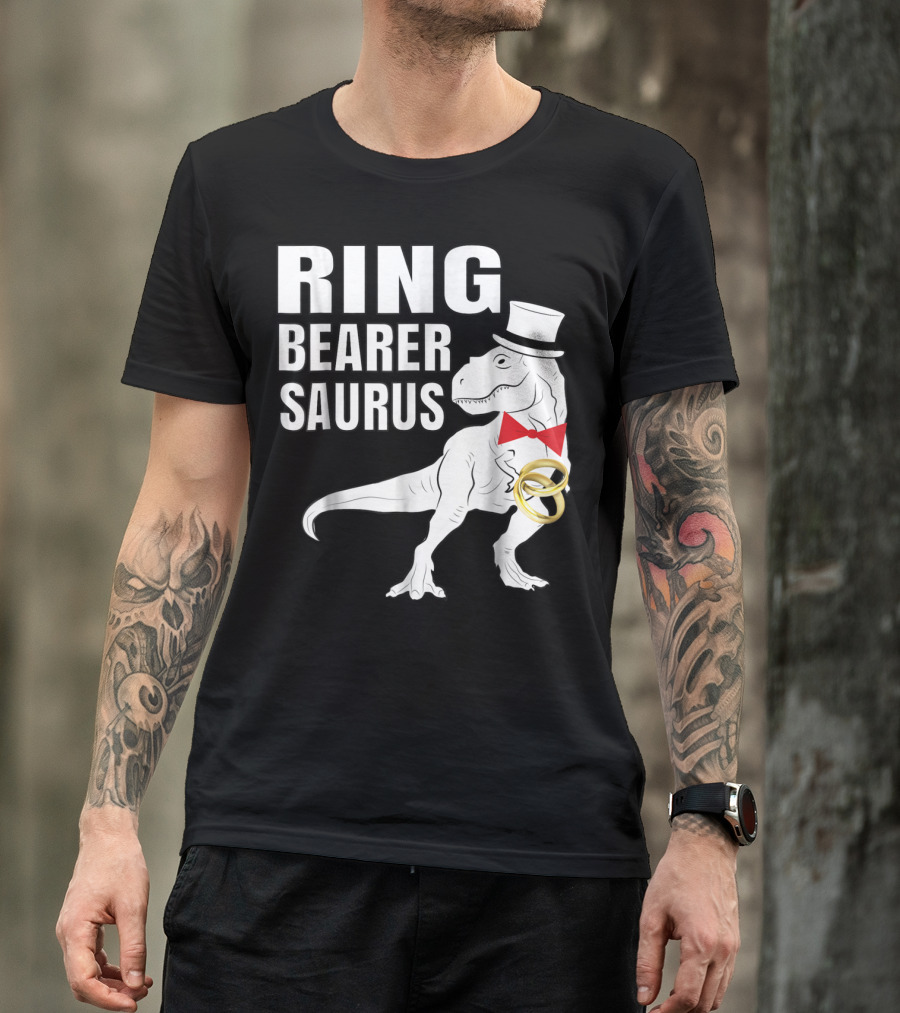Ring Bearer Saurus Dinosaur Rex Wedding Party T-Shirt