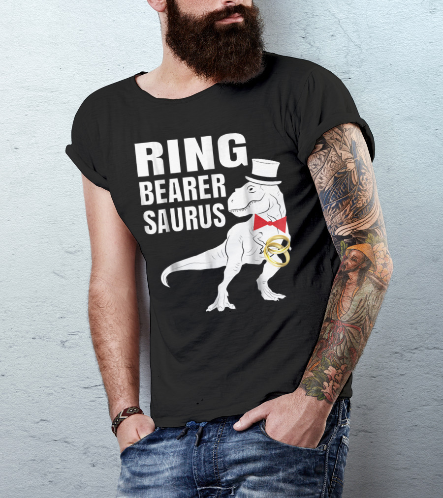 Ring Bearer Saurus Dinosaur Rex Wedding Party T-Shirt