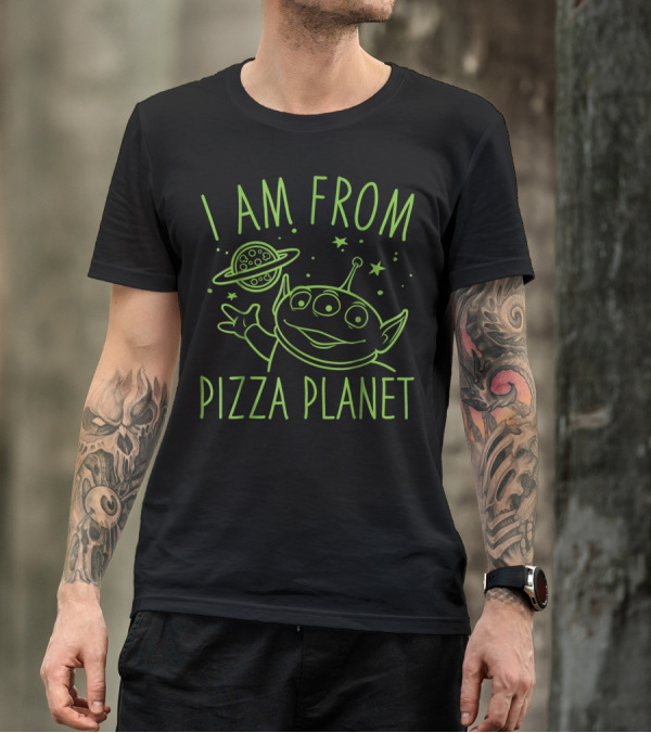 I Am From Pizza Planet Disney Pixar Toy Story Neon Green Alien T-Shirt