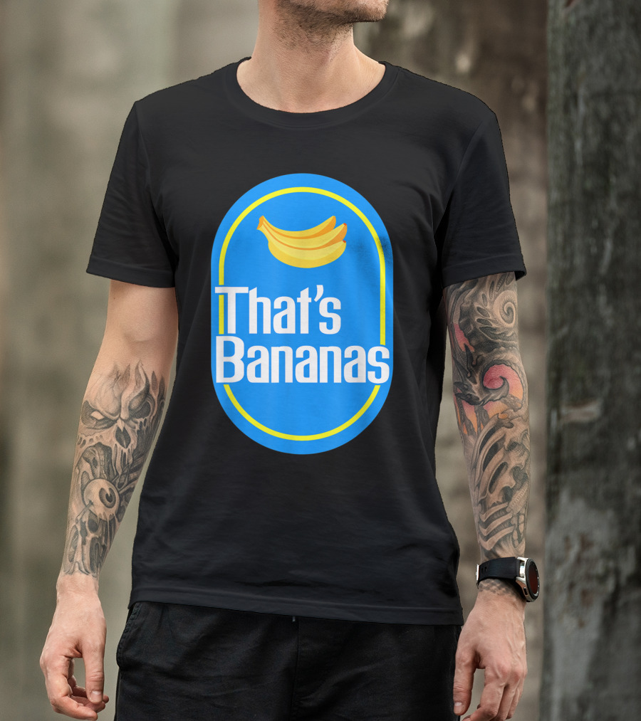 Funny That's Bananas Banana Sticker Blue Oval T-Shirt