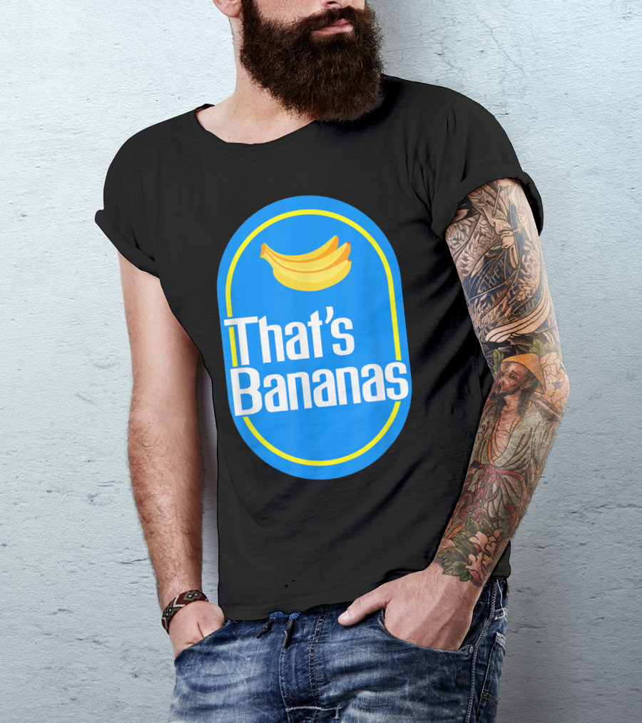Funny That's Bananas Banana Sticker Blue Oval T-Shirt