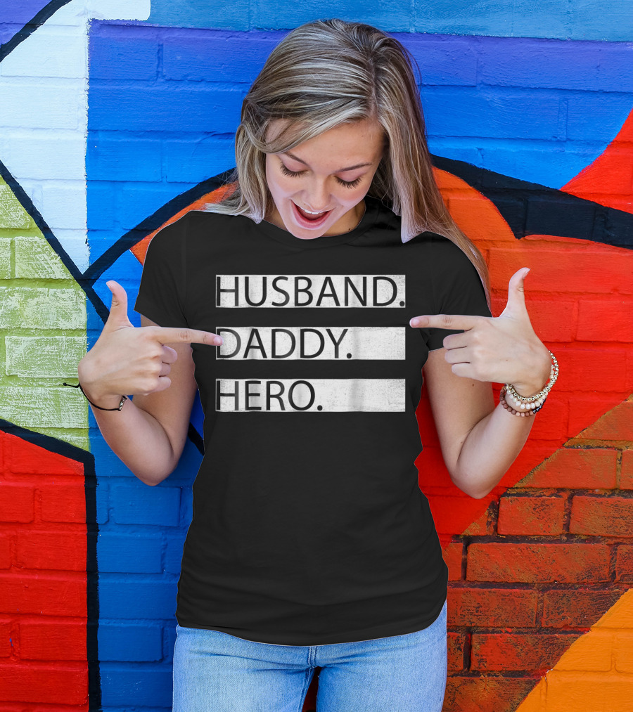 Husband Daddy Hero Number 1 Dad T-Shirt