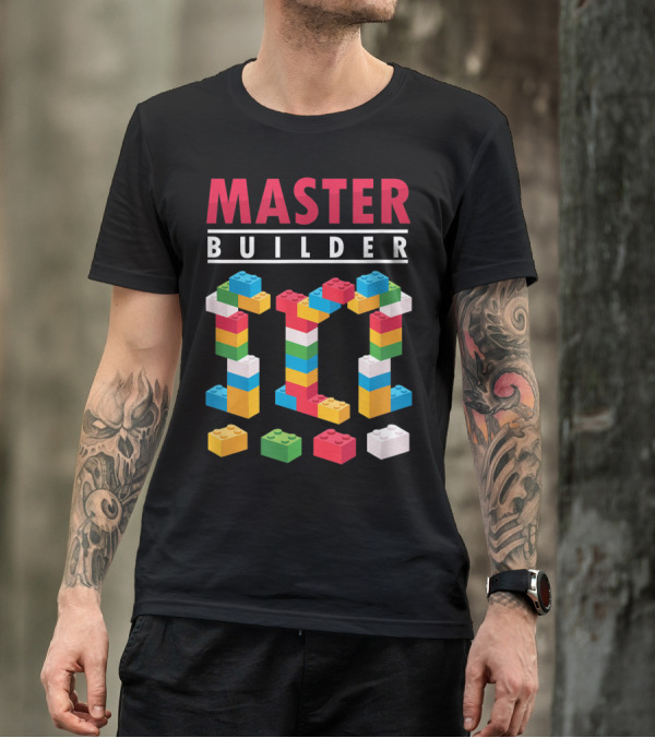 Master Builder Colorful Building Blocks Iconic T-Shirt