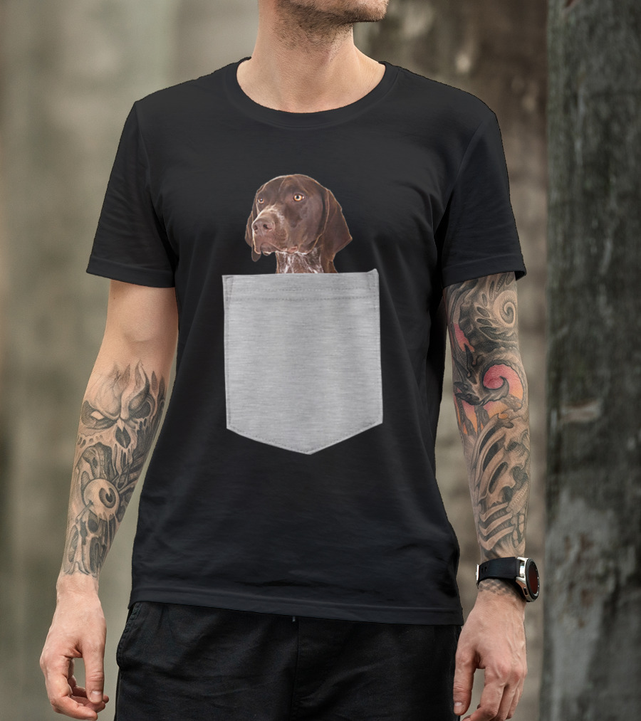 German Shorthair Pointer Dog In Your Pocket T-Shirt