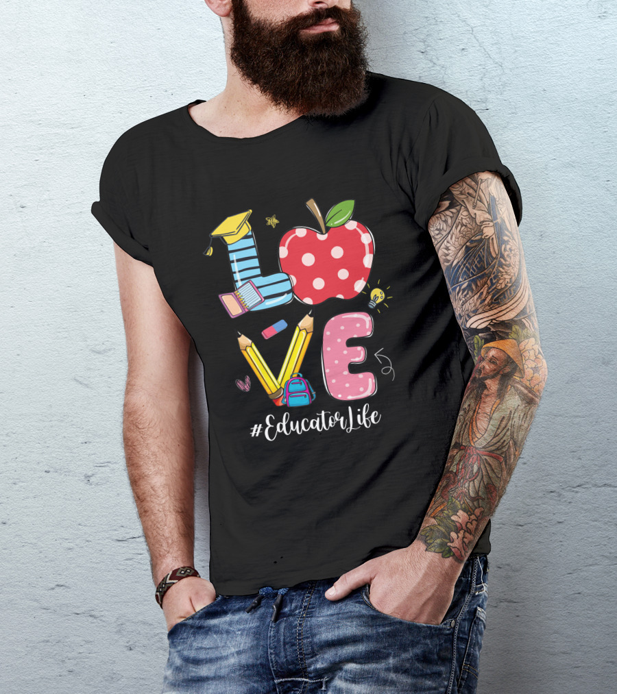 Love Apple Pencil Backpack #EducatorLife T-Shirt