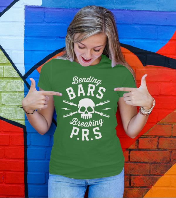 Bending Bars Breaking PRs Skull With Barbells T-Shirt