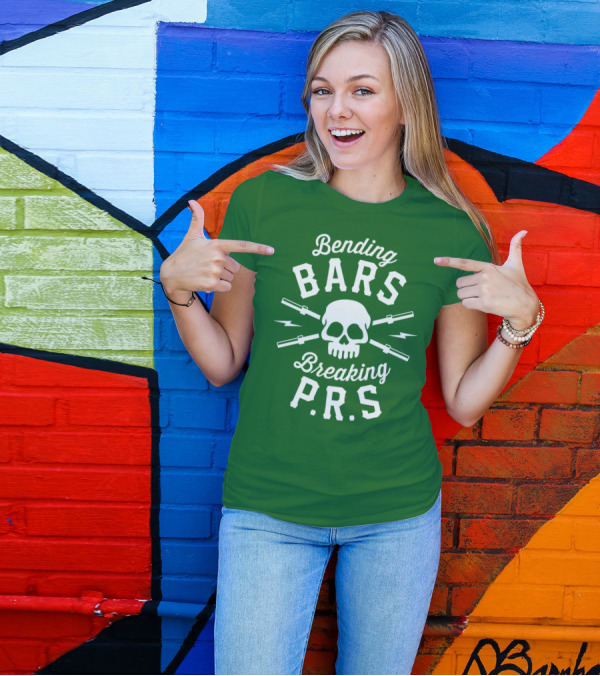 Bending Bars Breaking PRs Skull With Barbells T-Shirt