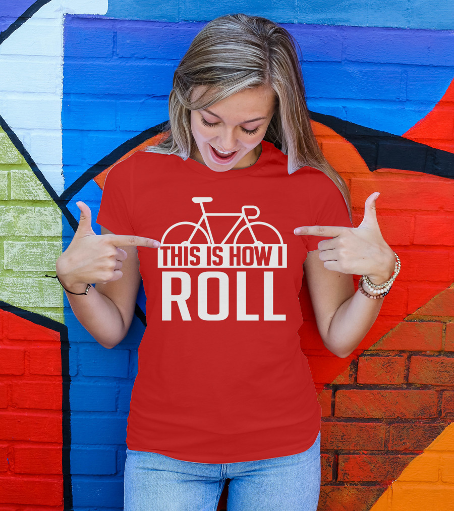 Bike This Is How I Roll Bicycle Outline T-Shirt