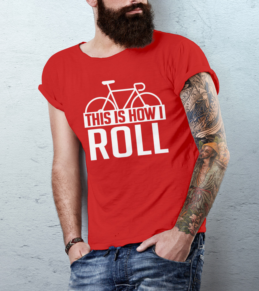 Bike This Is How I Roll Bicycle Outline T-Shirt