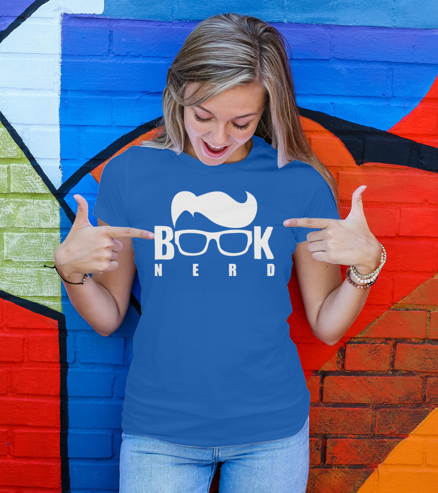 Book Nerd Glasses And Hair Silhouette T-Shirt