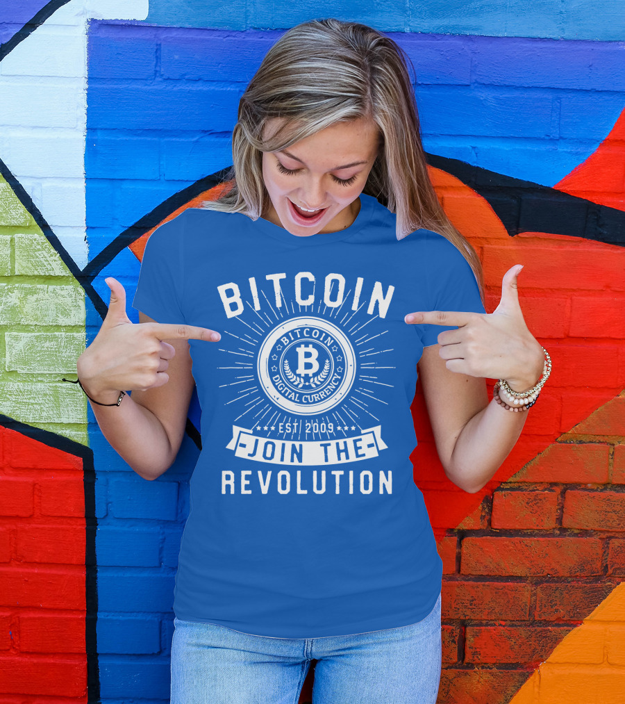 Bitcoin Digital Currency Est 2009 Join The Revolution T-Shirt