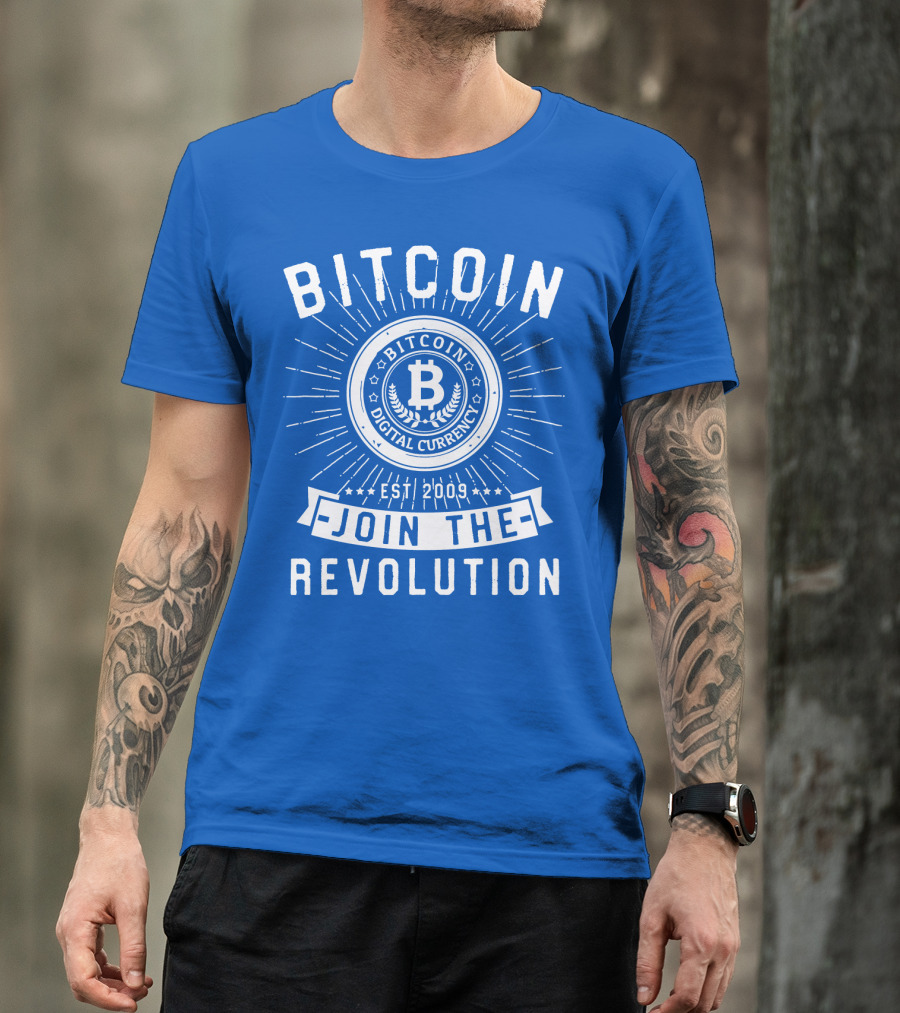 Bitcoin Digital Currency Est 2009 Join The Revolution T-Shirt