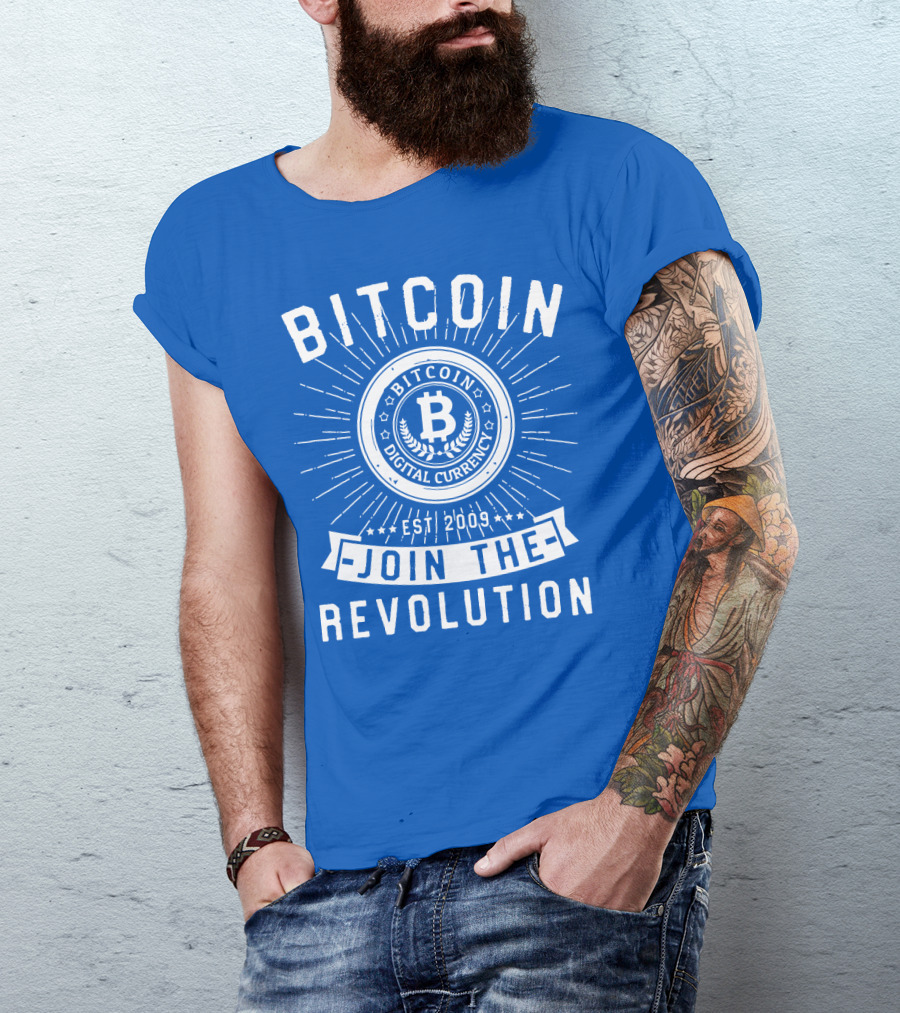 Bitcoin Digital Currency Est 2009 Join The Revolution T-Shirt
