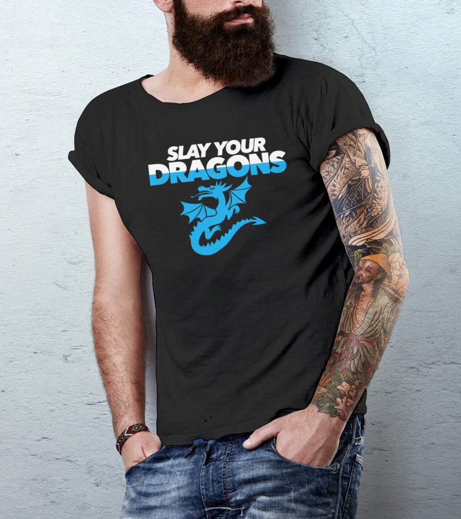 SLAY YOUR DRAGONS Blue Dragon T-Shirt