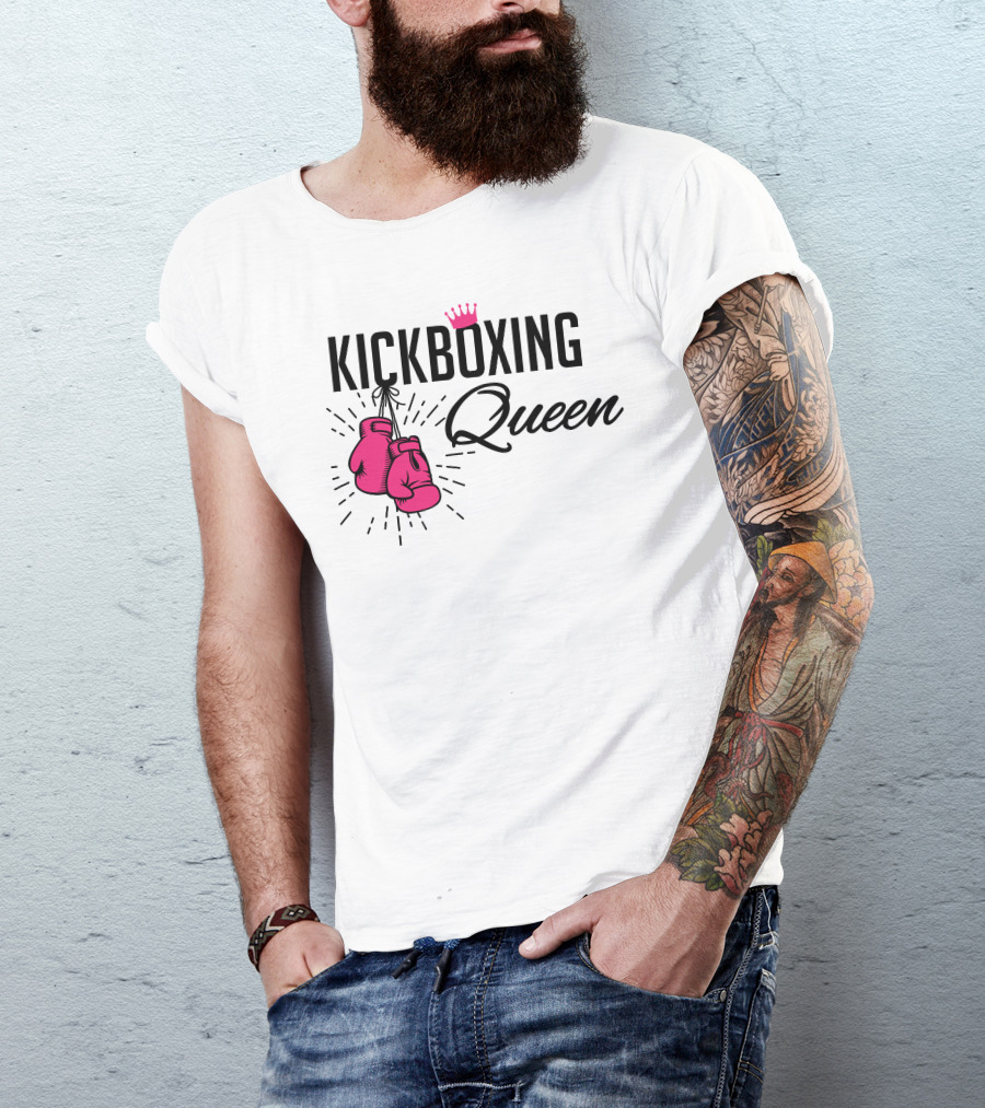 KICKBOXING QUEEN Pink Gloves And Crown T-Shirt