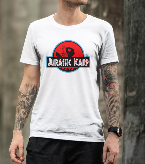 Jurassic Karp Dinosaur Fish Meme Crossover Circle T-Shirt