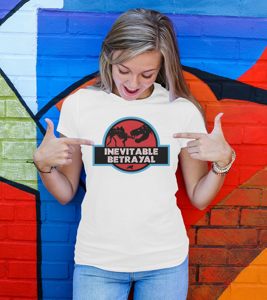 Inevitable Betrayal Dinosaur Logo Red And Black T-Shirt