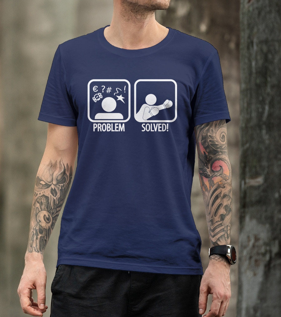 Problem Solved Boxing Icon Humor T-Shirt