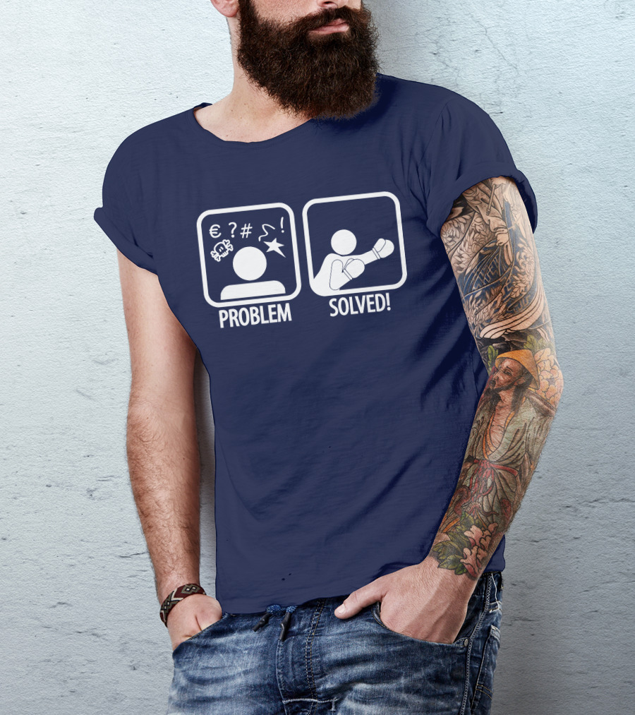 Problem Solved Boxing Icon Humor T-Shirt