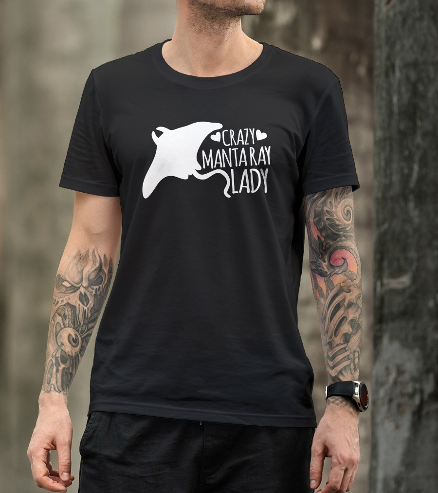 CRAZY MANTA RAY LADY Heart T-Shirt