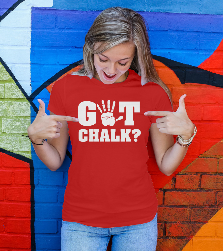 Got Chalk Question Handprint Motif T-Shirt