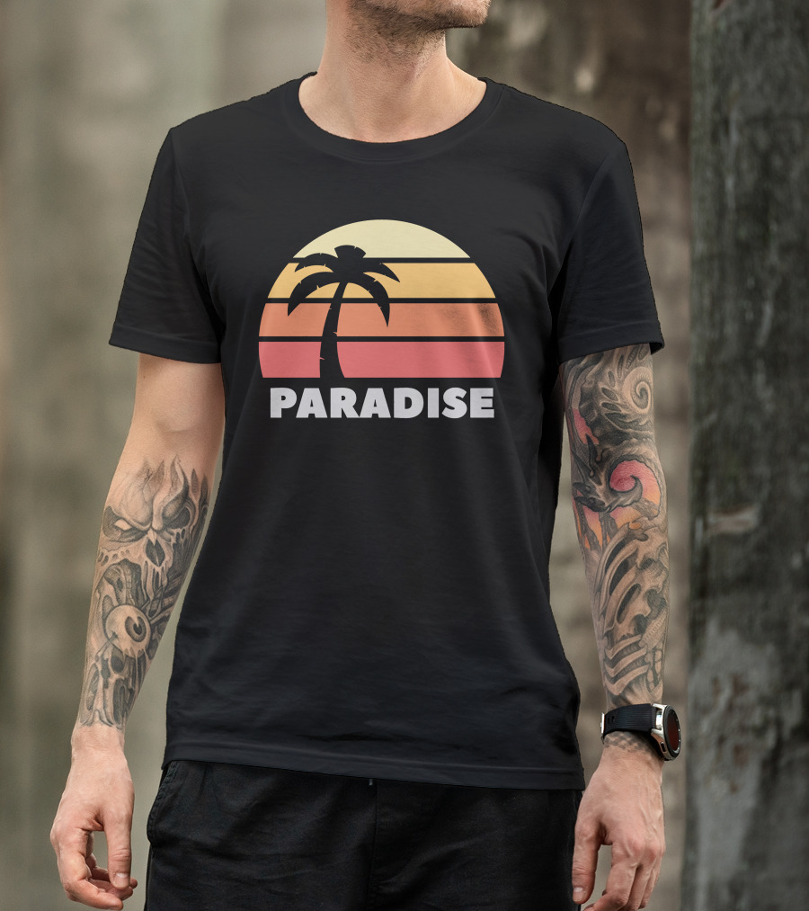 Paradise Sunset Island Palm Tree T-Shirt
