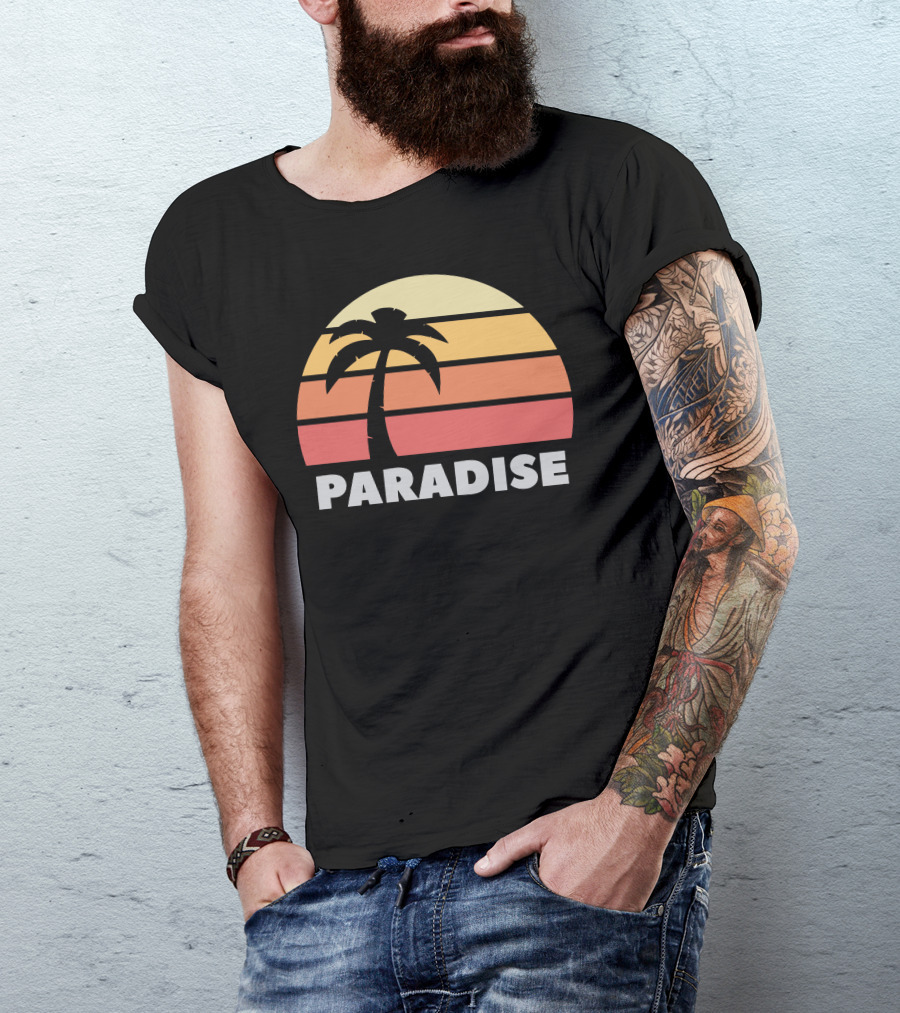 Paradise Sunset Island Palm Tree T-Shirt