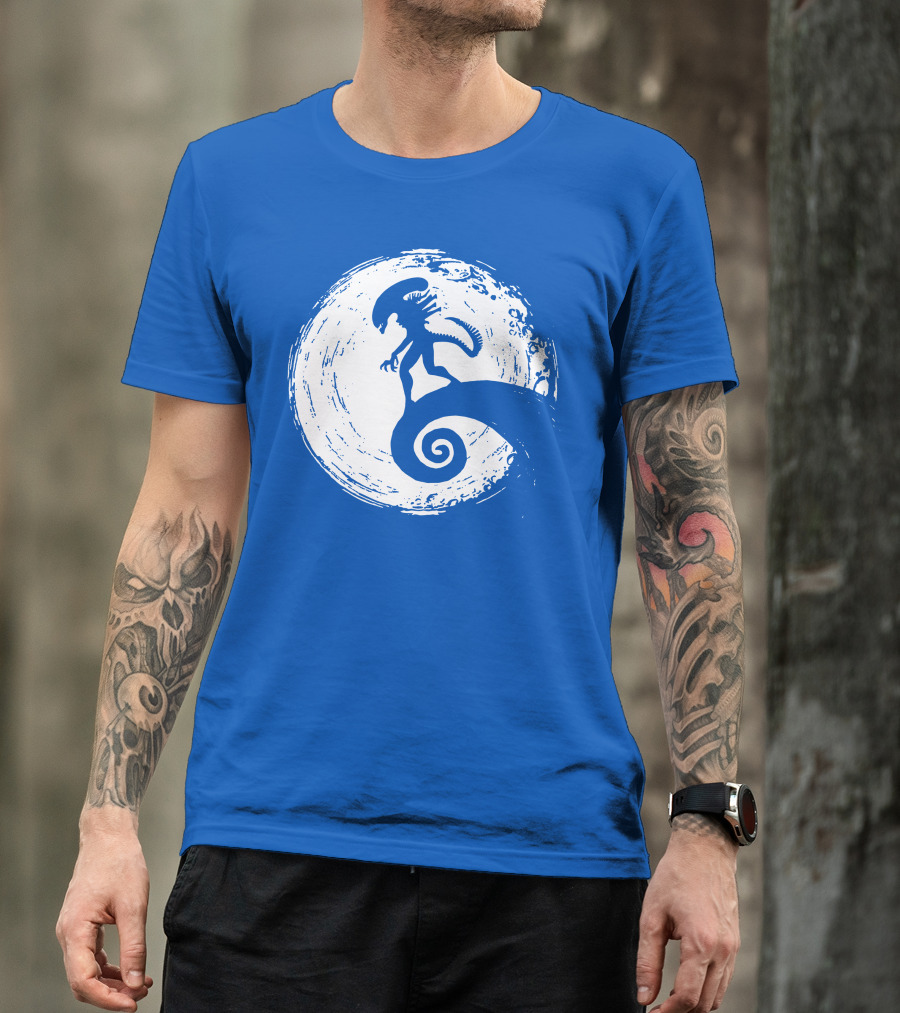 Nightmare On LV 426 Alien Meets Spiral Moon Scene T-Shirt
