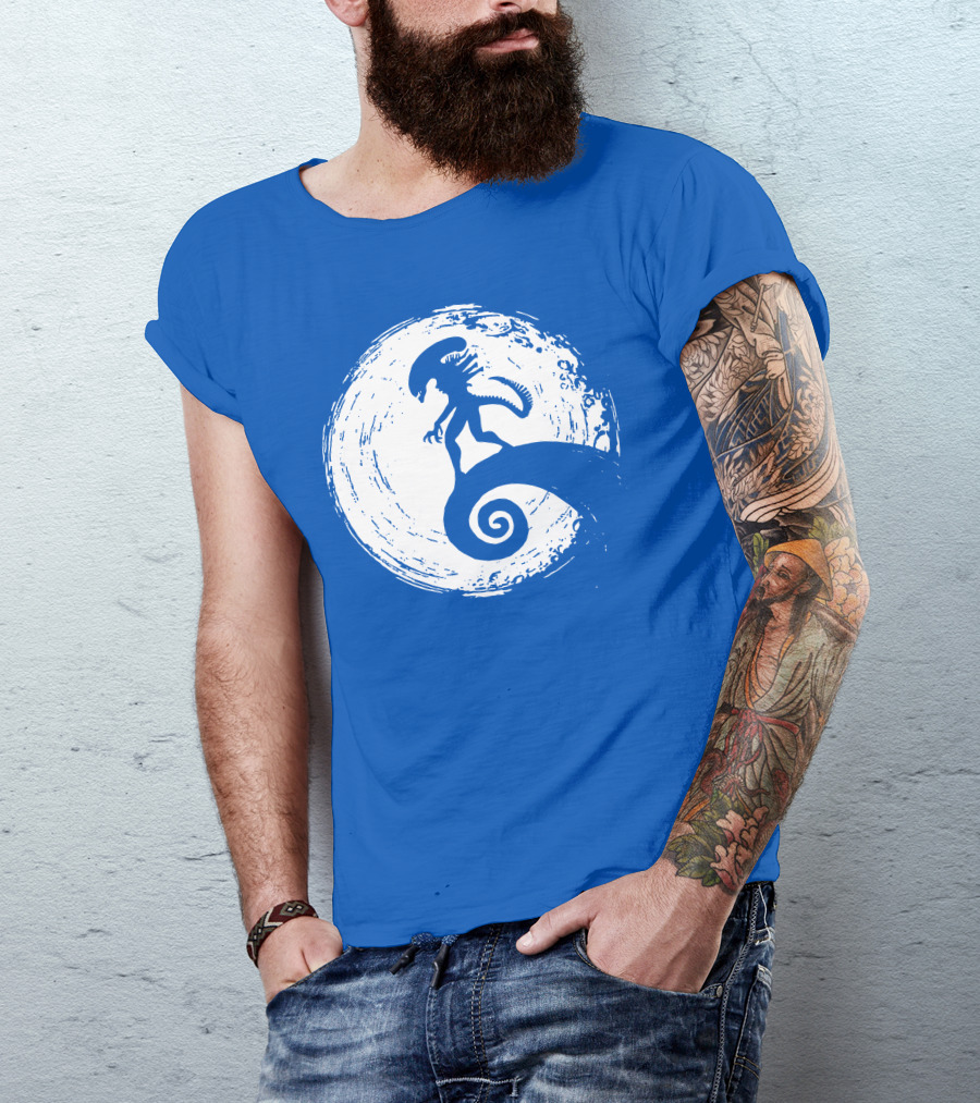 Nightmare On LV 426 Alien Meets Spiral Moon Scene T-Shirt