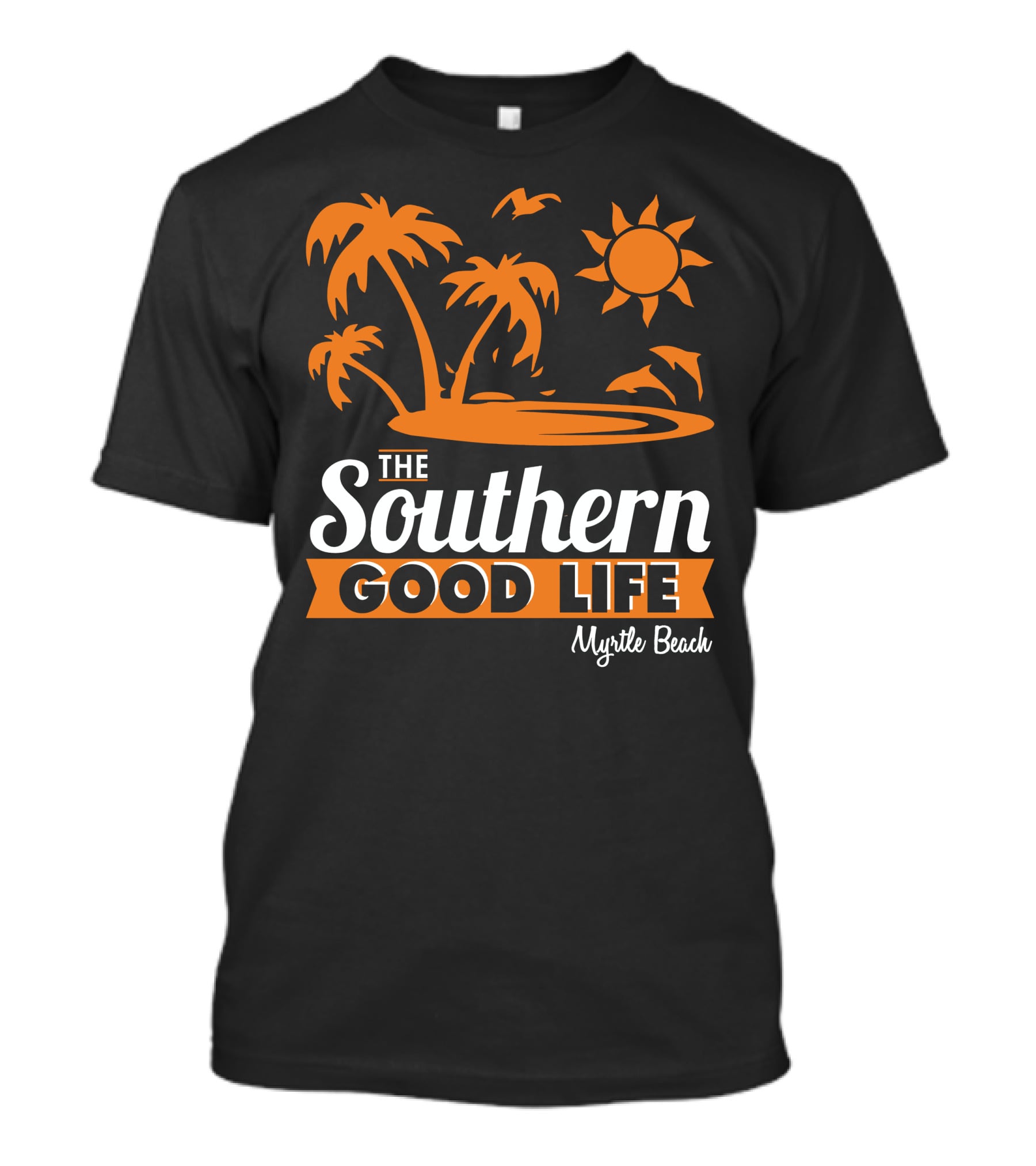 Myrtle Beach Southern Good Life Palm Trees Sun And Seagulls T-Shirt