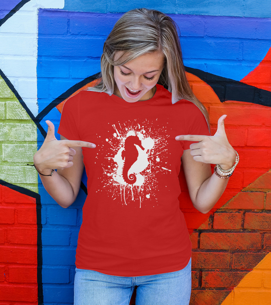 Seahorse Splatter T-Shirt