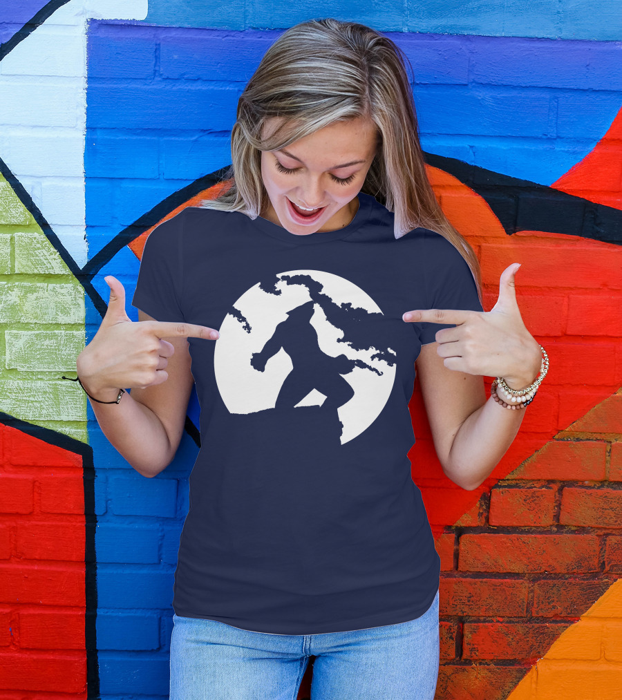 Wolf Standing Boldly Against The Moon Edge T-Shirt