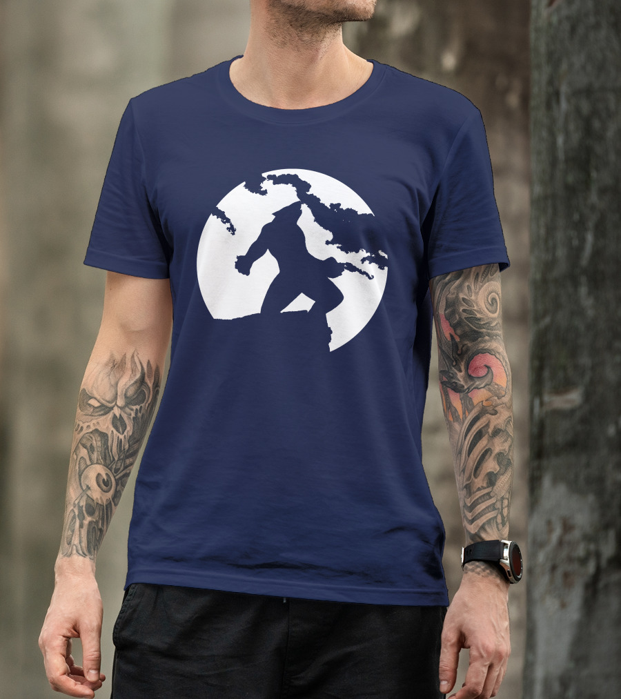 Wolf Standing Boldly Against The Moon Edge T-Shirt