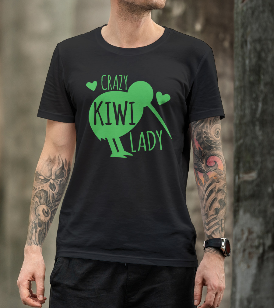 CRAZY KIWI LADY Kiwi Bird Hearts T-Shirt