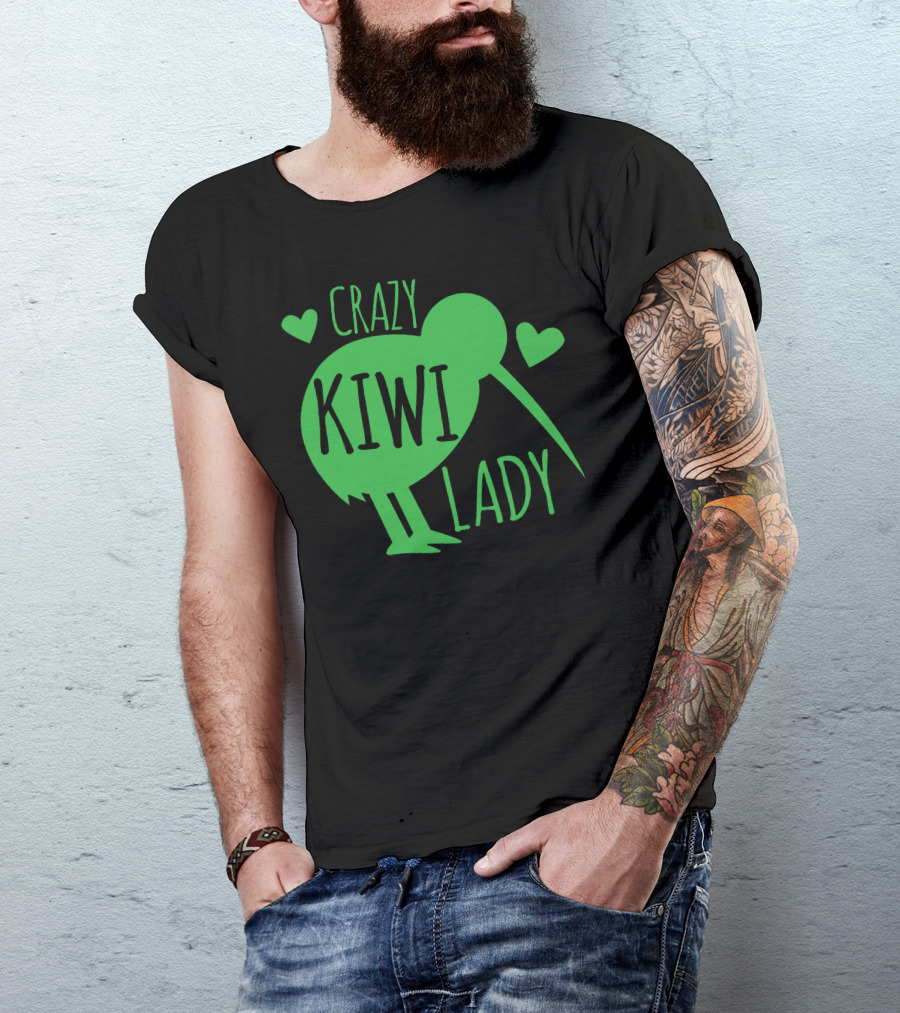 CRAZY KIWI LADY Kiwi Bird Hearts T-Shirt