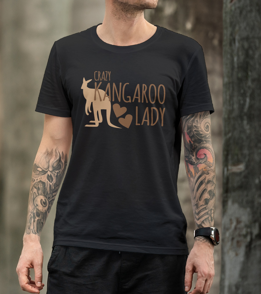 CRAZY KANGAROO LADY Kangaroo Hearts T-Shirt