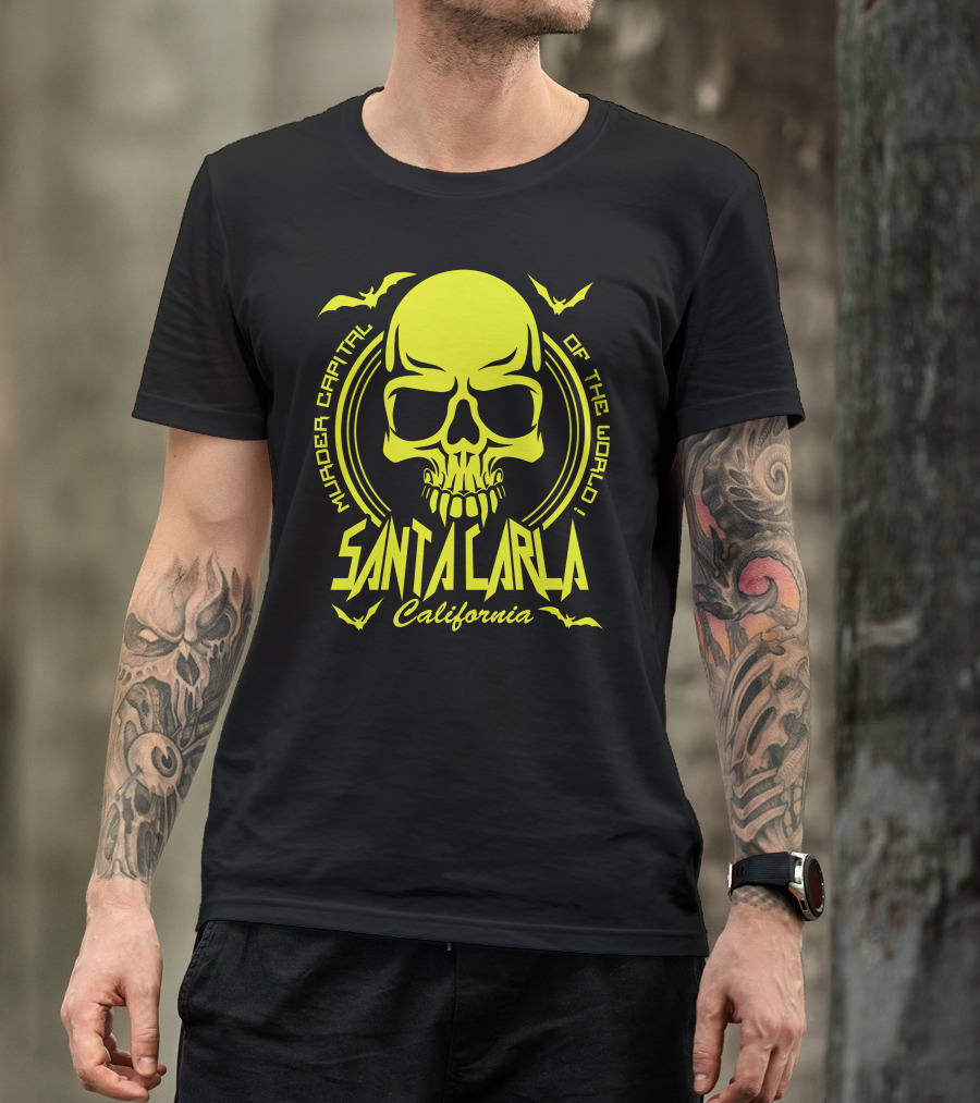 Santa Carla California Murder Capital Of The World Skull Bats T-Shirt