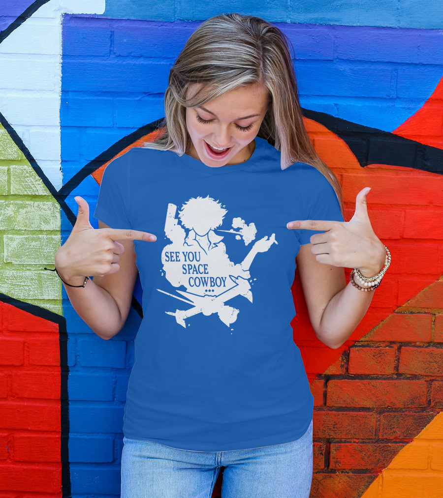SEE YOU SPACE COWBOY Spike Silhouette Smoking Scene T-Shirt