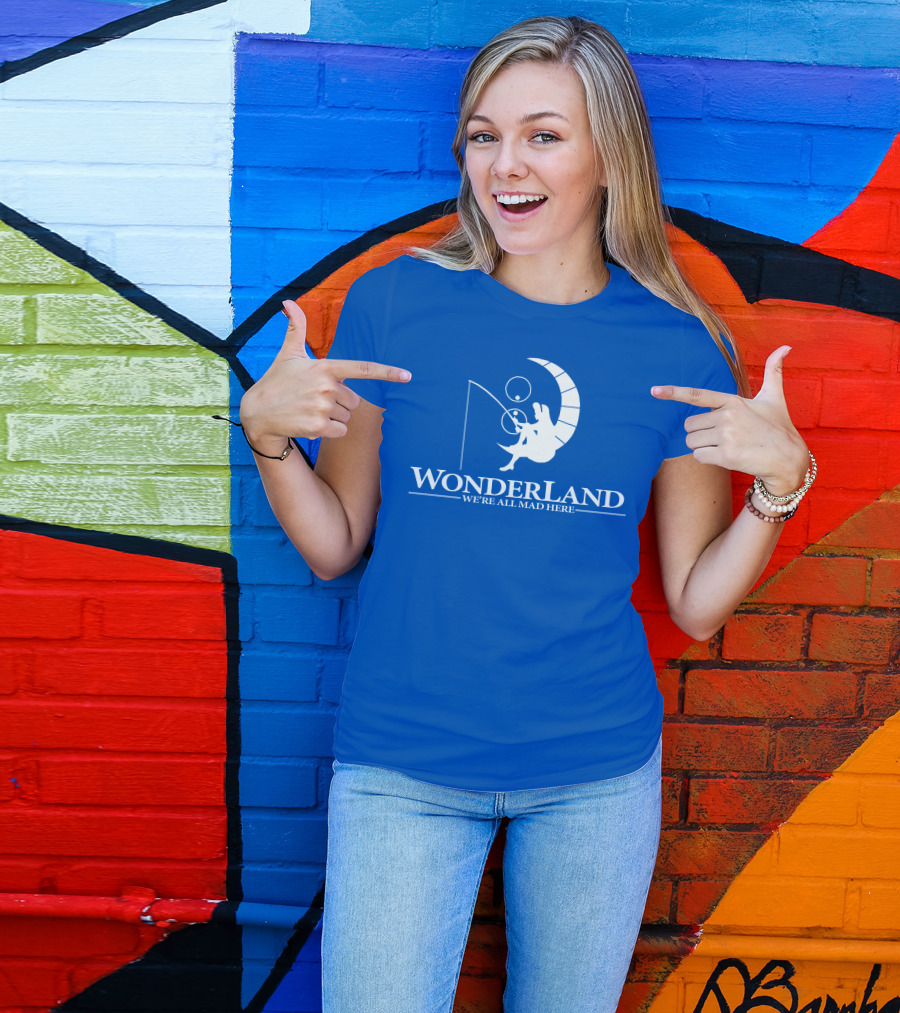 Wonderland We're All Mad Here Moon Fishing T-Shirt